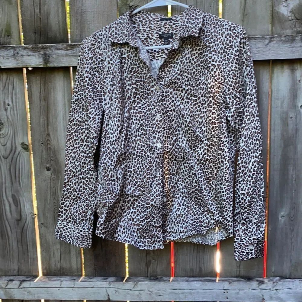 Talbots Leopard Print Button down Top sz. 12 petite